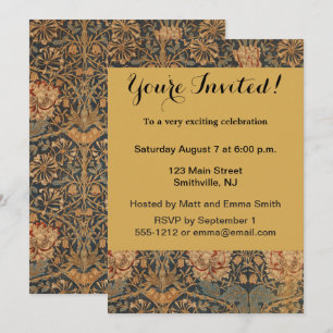 Invitación Papel pintado rico de madreselva de William Morris