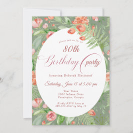 Invitación Papel Pintado Vintage Rosas Floral 80th