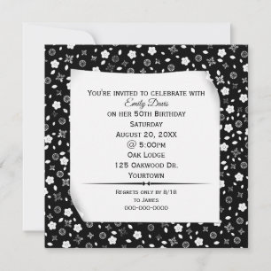 Invitación Papel rizado sobre fiesta de estampado floral