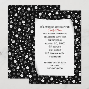 Invitación Papel rizado sobre impresión floral para fiesta de