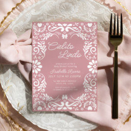 Invitación Papel rosa picado Chica mexicano Baby Shower