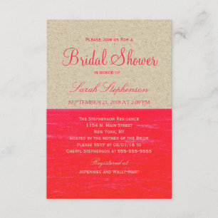 Invitación Papel rosado y del moreno de neón, palmas