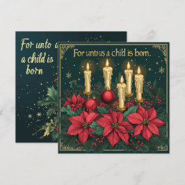 Invitación Papel verso de la biblia de velas florales estampa