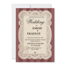Papel Vintage de Encaje Burgundy Boda/GRADUACIÓN