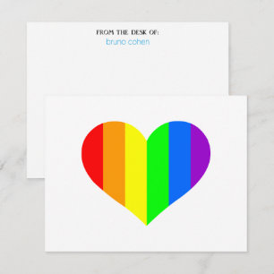 Invitación Papelería Personal: Corazón Arcoíris