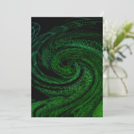 Invitación Papelería Verde Abstracta