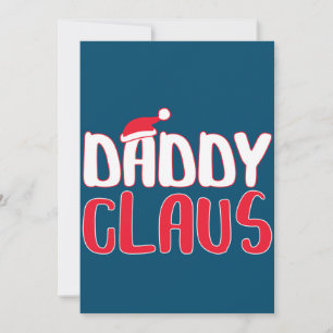 Invitación Papi Claus coincide con el traje de los Navidades 