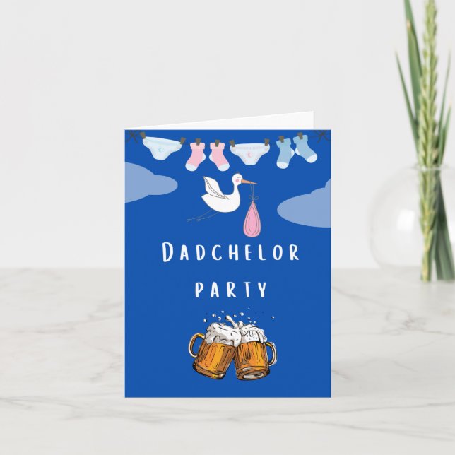 Invitación papi ducha pañal dadchelor , invitat fiesta de cer (Anverso)