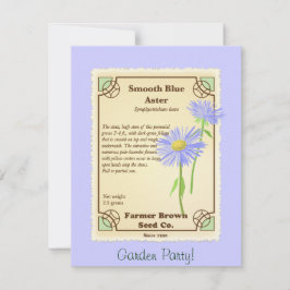 Invitación Paquete azul de la semilla del aster