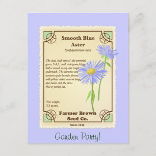 Invitación Paquete azul de la semilla del aster