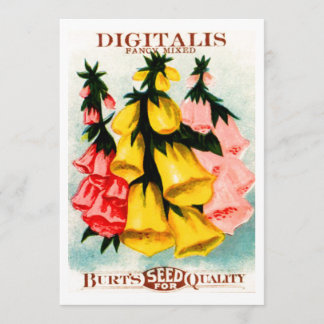 Invitación Paquete clasificado de la semilla del Foxglove de