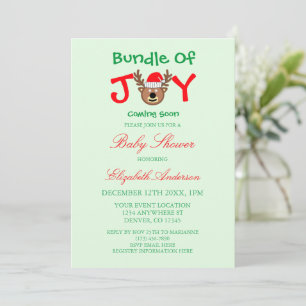 Invitación Paquete De Alegría Fiesta De Navidad Para El Bebe