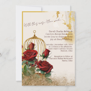 Invitación Paquete de Boda Rosa de oro de pedido de personali