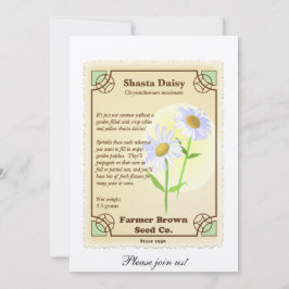 Invitación Paquete de la semilla de la margarita de Shasta