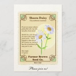 Invitación Paquete de la semilla de la margarita de Shasta