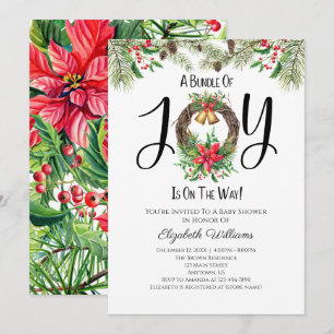 Invitación Paquete De Navidades De Alegría Watercolor Baby Sh