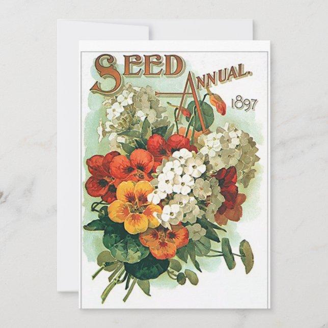 Invitación Paquete de semillas de flores variadas antiguas (Anverso)
