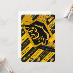 Invitación Paquete de señales de fiesta de construcción, Cami