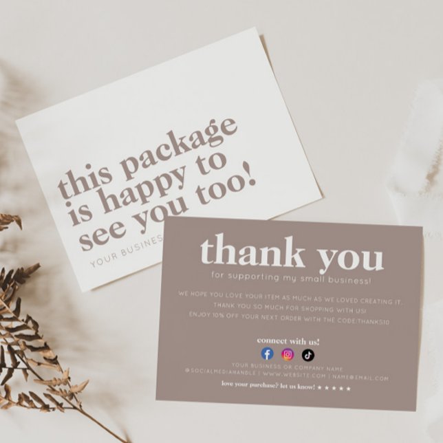 Invitación Paquete Feliz de verte Beige Gracias por negocios (Subido por el creador)