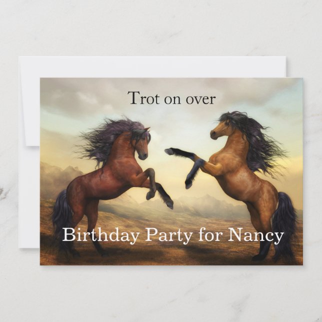 Invitación par de caballos salvajes (Anverso)