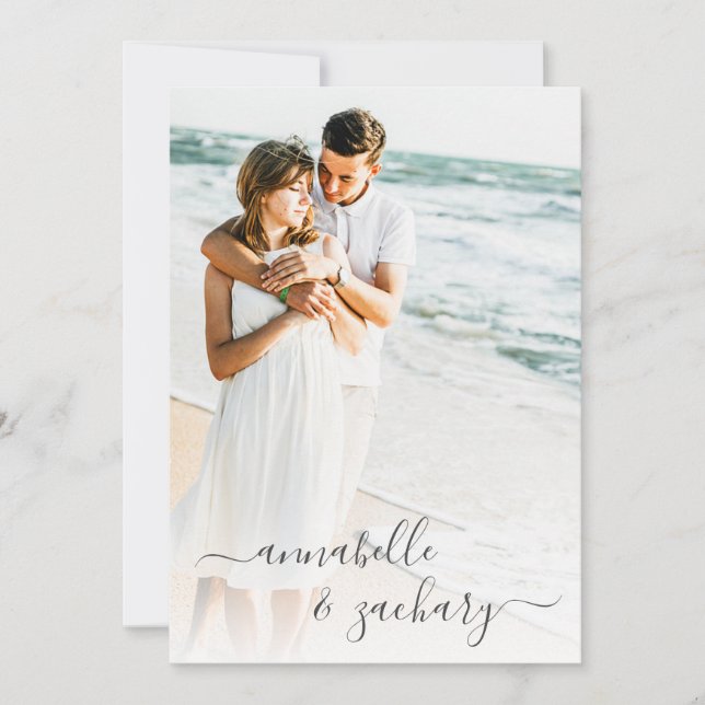 Invitación *~* Par FOTO RSVP + QR AR6 Boda (Anverso)