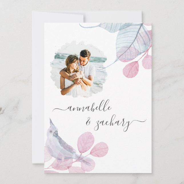 Invitación *~* Par FOTO RSVP . QR AR6 deja Boda Inv (Anverso)