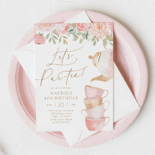 Invitación Par-tea Elegant Floral Tea Fiesta Cumpleaños