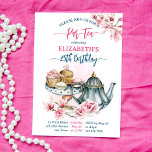 Invitación Par-tea tea party tea pot french pastry birthday<br><div class="desc">Par-tea tea party tea pot french pastry birthday party invitation template.</div>