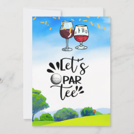 Invitación Par Tee con vino