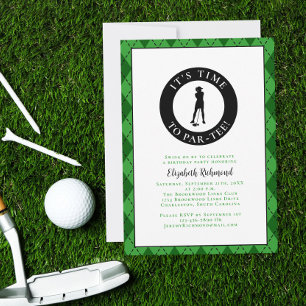 Invitación Par Tee Golfista Humor Divertido Fiesta de Cumplea
