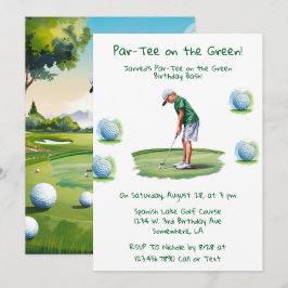 Invitación Par-Tee sobre el Green Golf Boy Birthday Bash