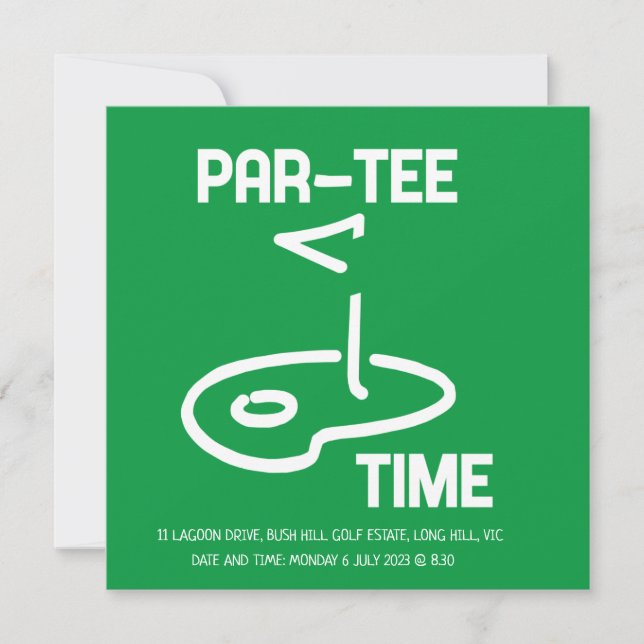 Invitación Par-Tee Time White (Anverso)