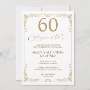 Invitación Para 60 Aniversario de Boda is already in Spanish.