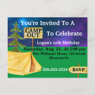 Invitación para acampar
