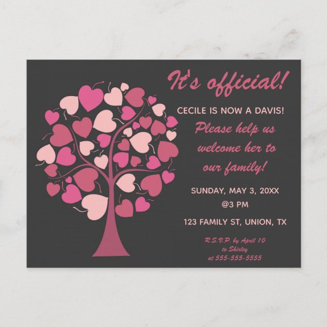 Invitación para adopción de árbol de familia edita (Anverso)