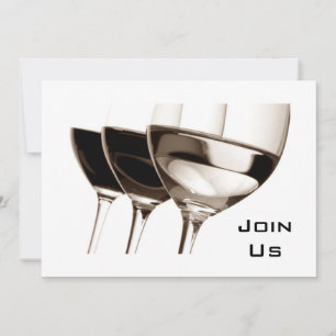 INVITACIÓN PARA ADULTOS DE VIDRIO NEGRO/BLANCO