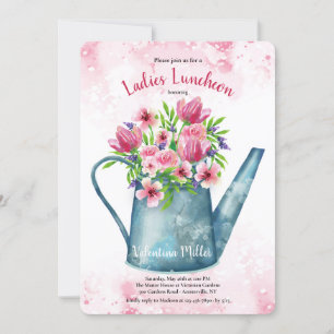 Invitación para Almuerzo con Ramo de Primavera en 