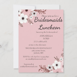 invitación para almuerzo de damas de honor con flo