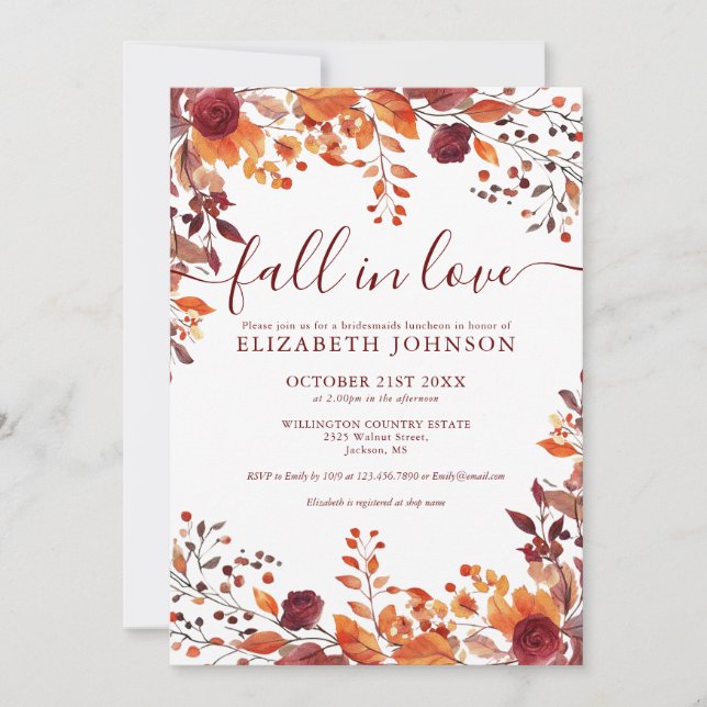 Invitación para almuerzo de Damas de Honor: Enamór (Anverso)