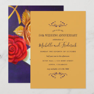 Invitación para aniversario de bodas de Rosa Dorad