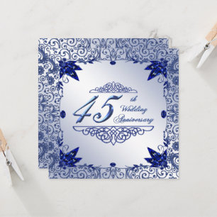 Invitación para Aniversario de Bodas de Zafiro núm