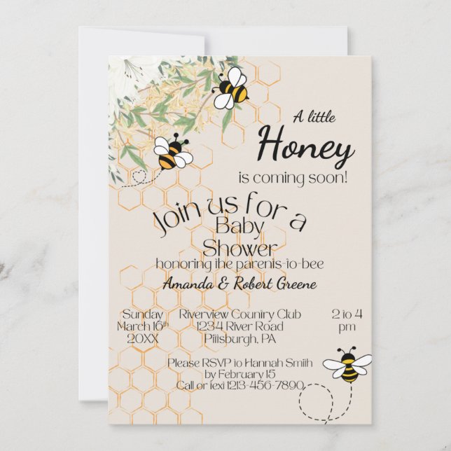 Invitación para baby shower (Anverso)