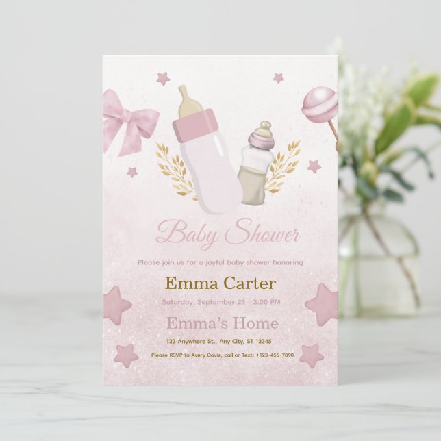 Invitación para Baby Shower (Anverso de pie)