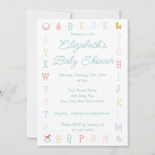 Invitación para Baby Shower (Anverso)