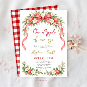 Invitación para Baby Shower Apple of Our Eye