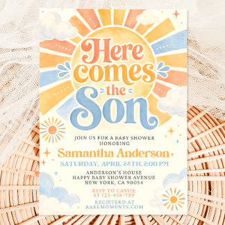 Invitación para Baby Shower 'Aquí viene el hijo'