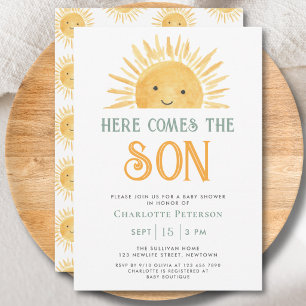Invitación para Baby Shower Aquí viene el hijo Yel