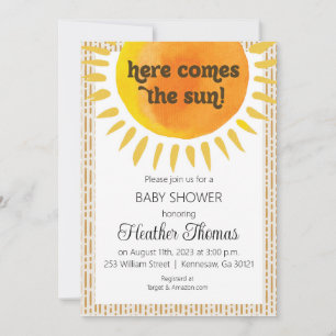 Invitación para Baby Shower Aquí viene el sol