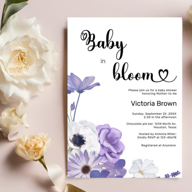 Invitación para baby shower Baby in Bloom (Subido por el creador)