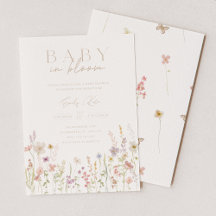 Invitación para baby shower Baby In Bloom